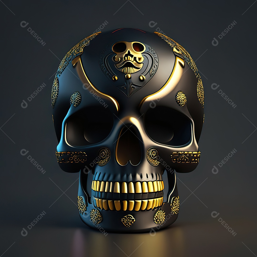 Caveira emoji engraçado altamente detalhado 8k