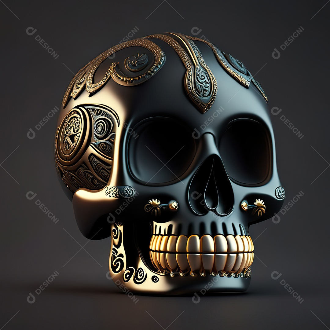 Caveira emoji engraçado altamente detalhado 8k