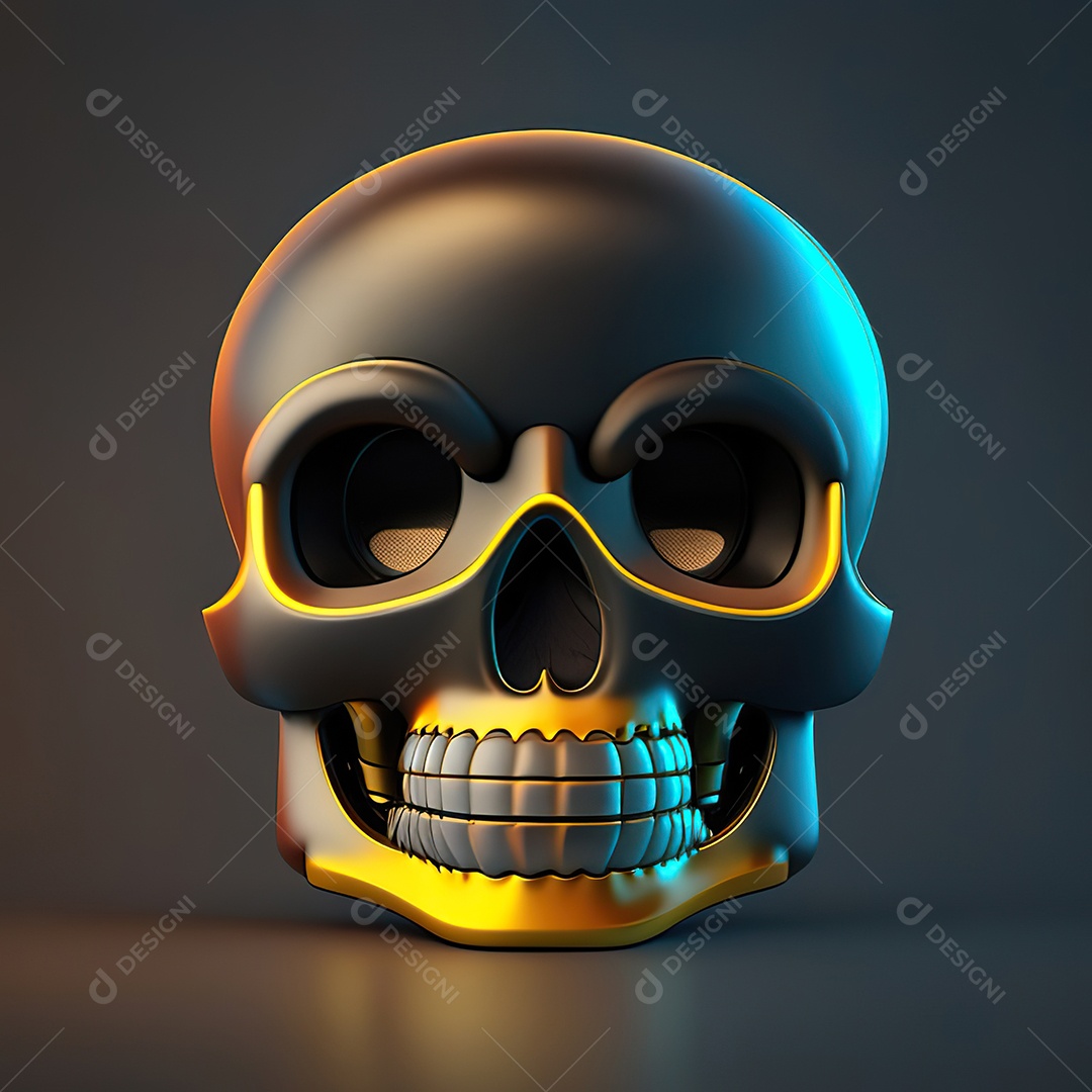 Caveira emoji engraçado altamente detalhado 8k