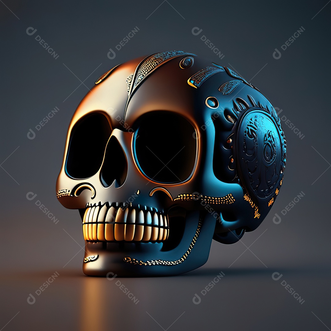 Caveira emoji engraçado altamente detalhado 8k