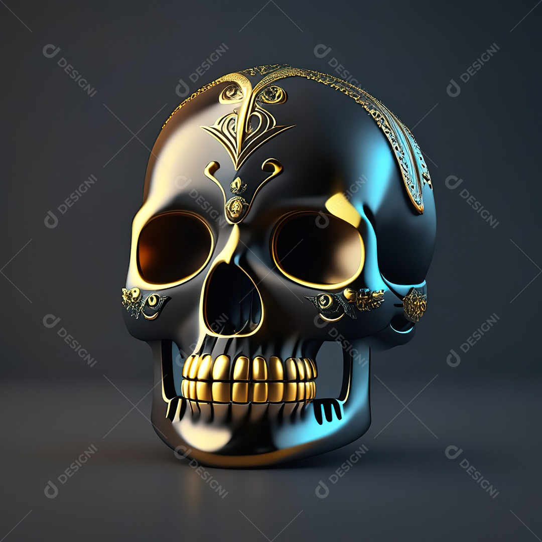 Caveira emoji engraçado altamente detalhado 8k