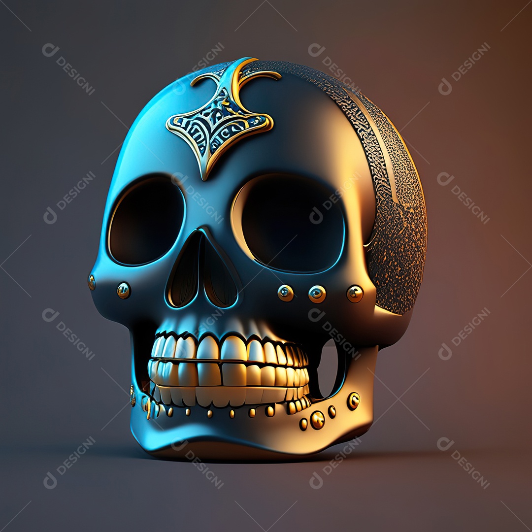 Caveira emoji engraçado altamente detalhado 8k