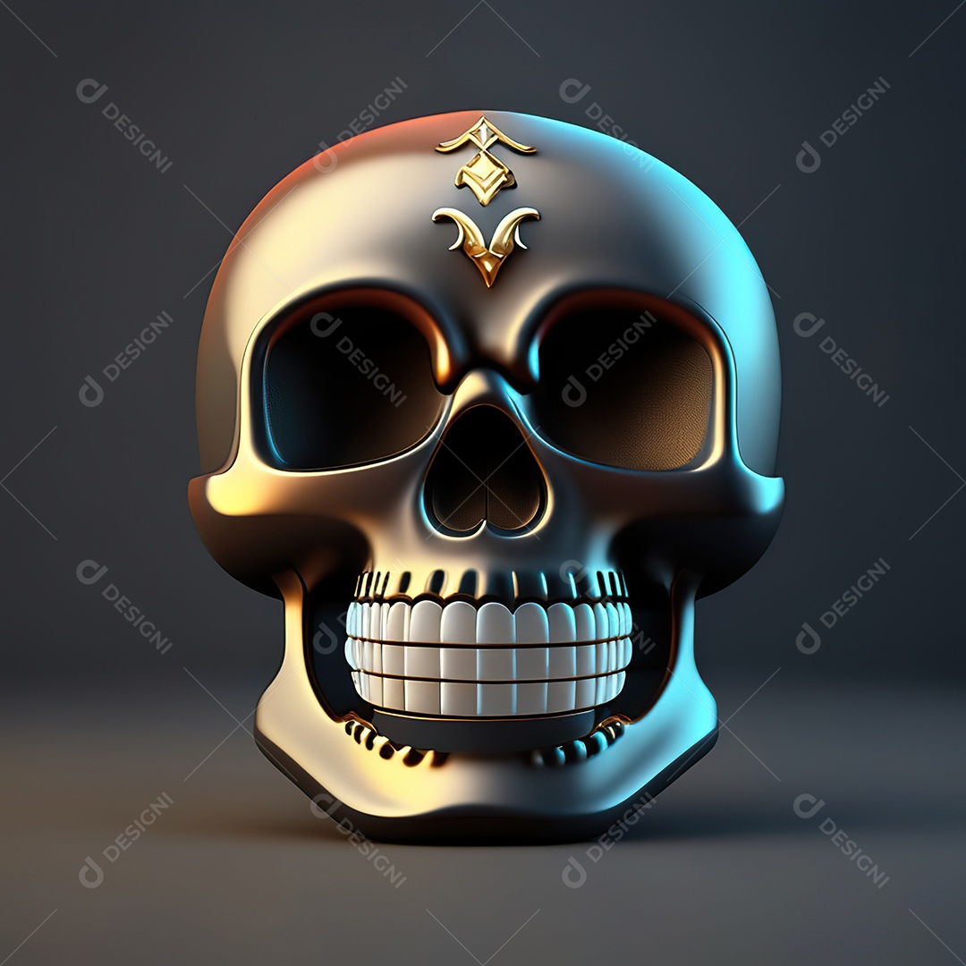 Caveira emoji engraçado altamente detalhado 8k