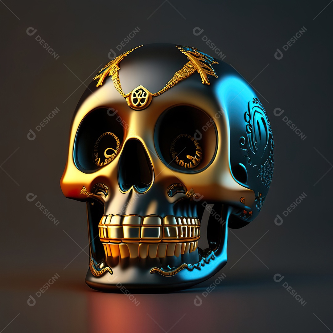 Caveira emoji engraçado altamente detalhado 8k