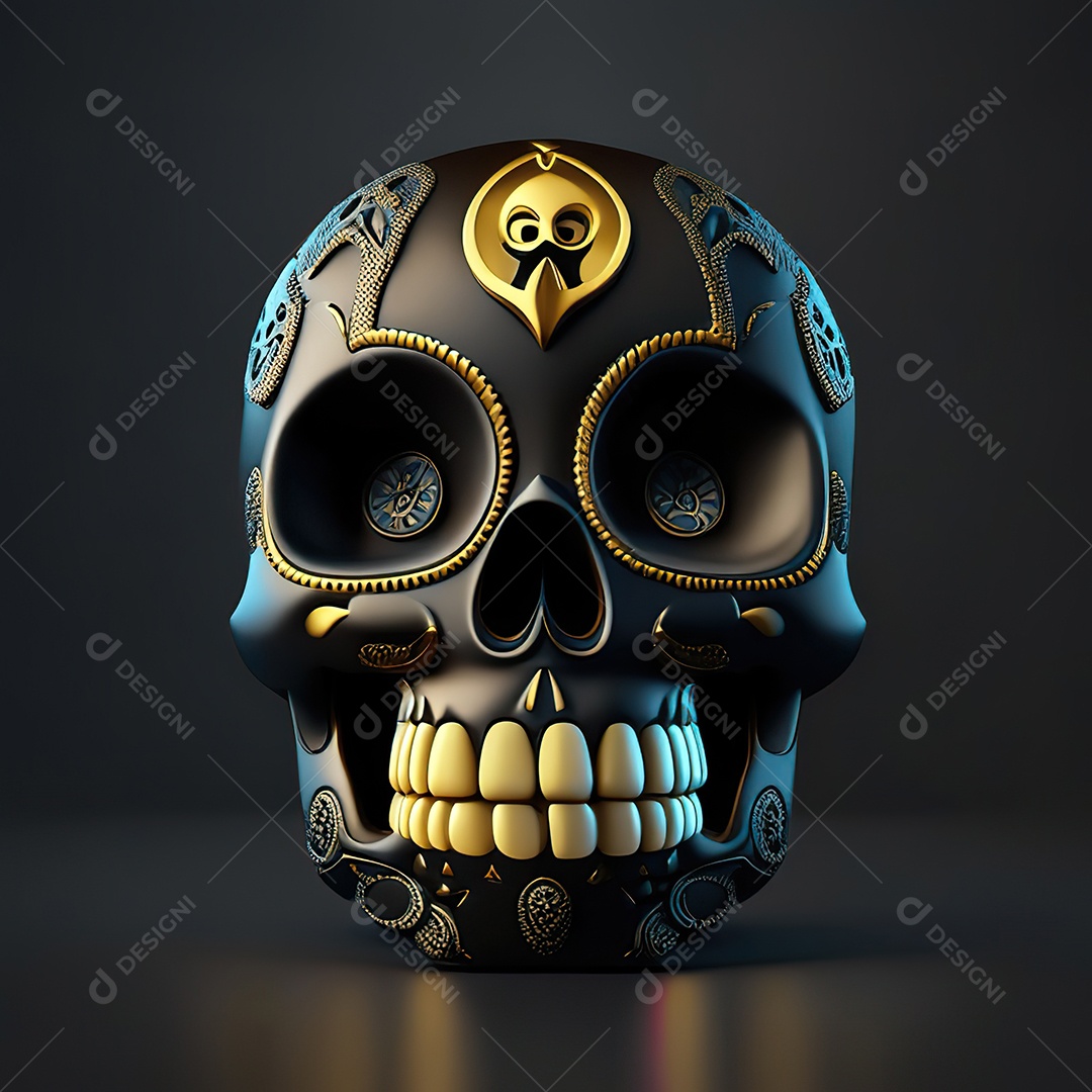 Caveira emoji engraçado altamente detalhado 8k