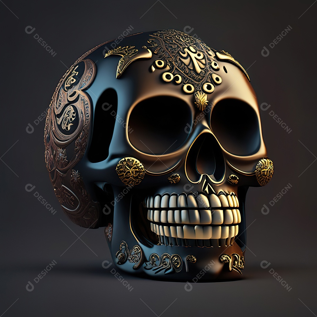 Caveira emoji engraçado altamente detalhado 8k