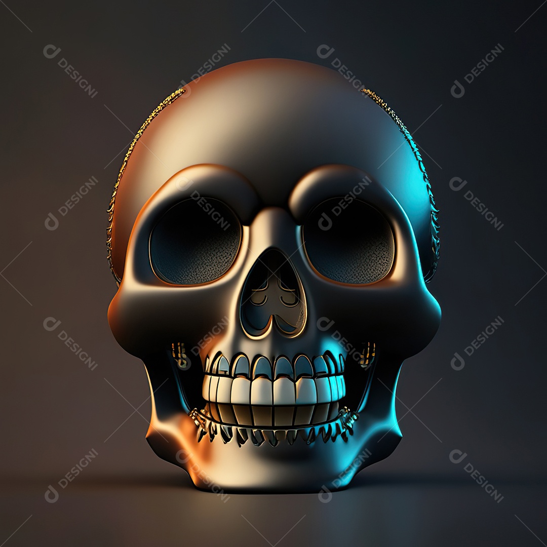 Caveira emoji engraçado altamente detalhado 8k