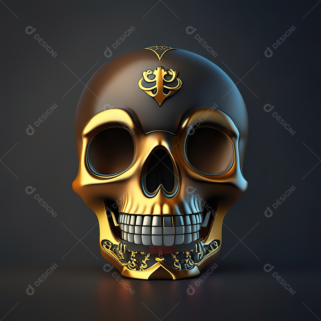 Caveira emoji engraçado altamente detalhado 8k