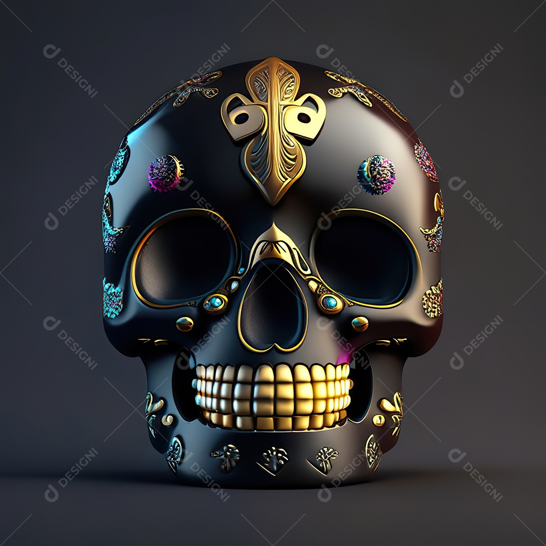 Caveira emoji engraçado altamente detalhado 8k