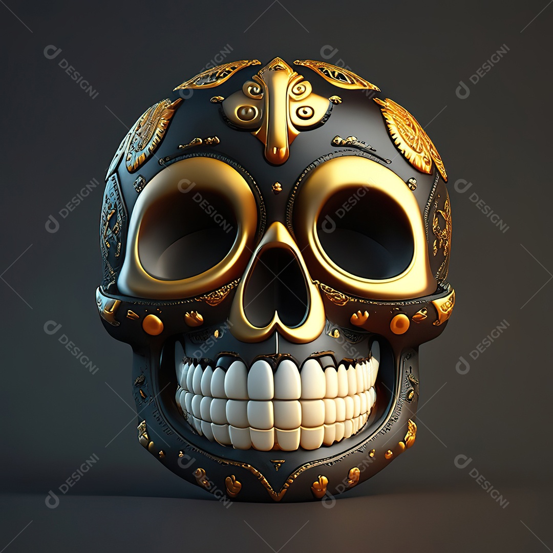 Caveira emoji engraçado altamente detalhado 8k