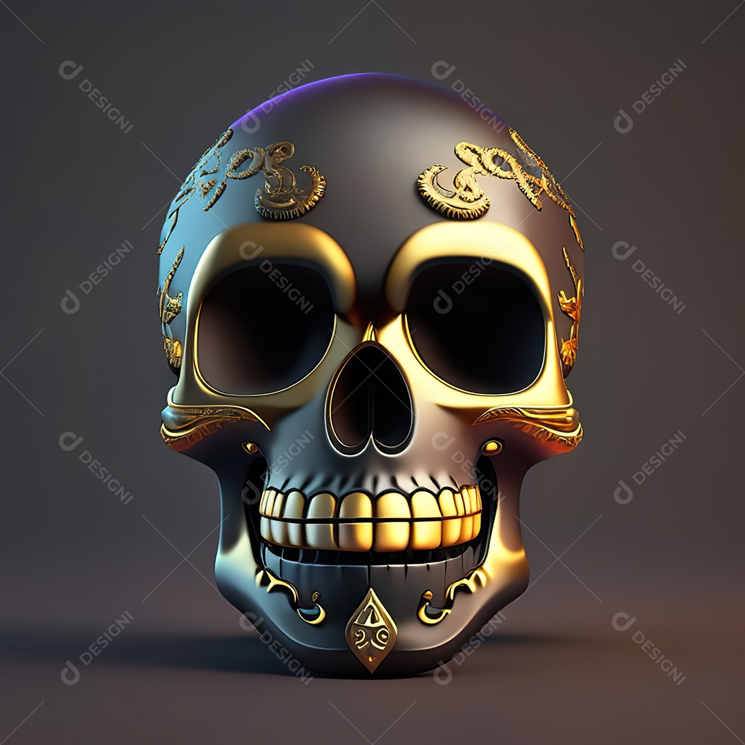 Caveira emoji engraçado altamente detalhado 8k