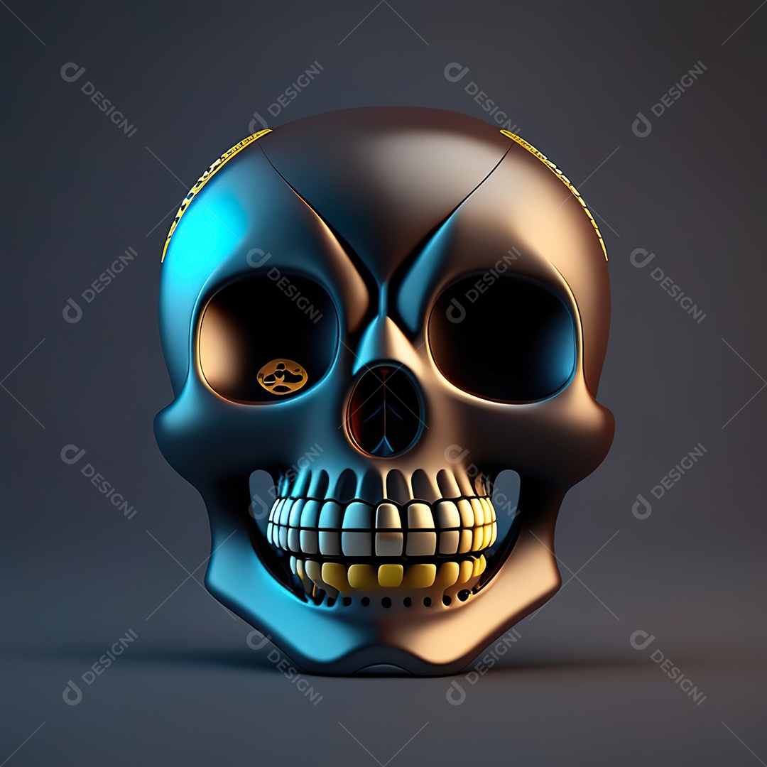 Caveira emoji engraçado altamente detalhado 8k