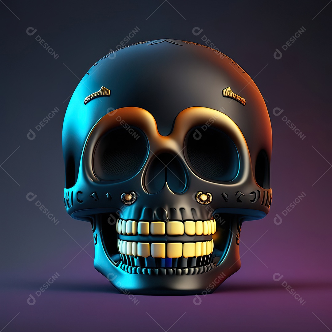 Caveira emoji engraçado altamente detalhado 8k