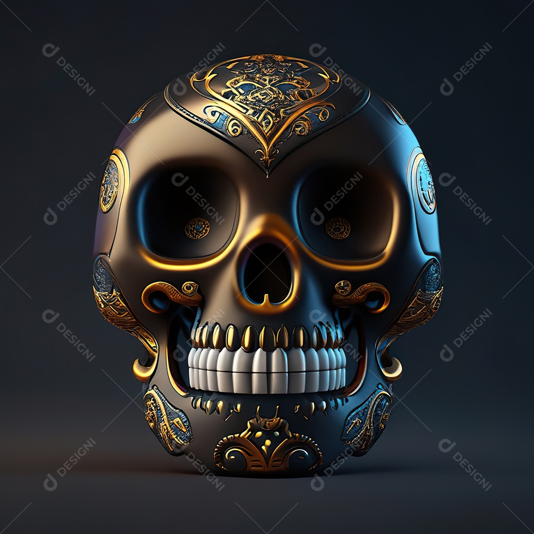 Caveira emoji engraçado altamente detalhado 8k