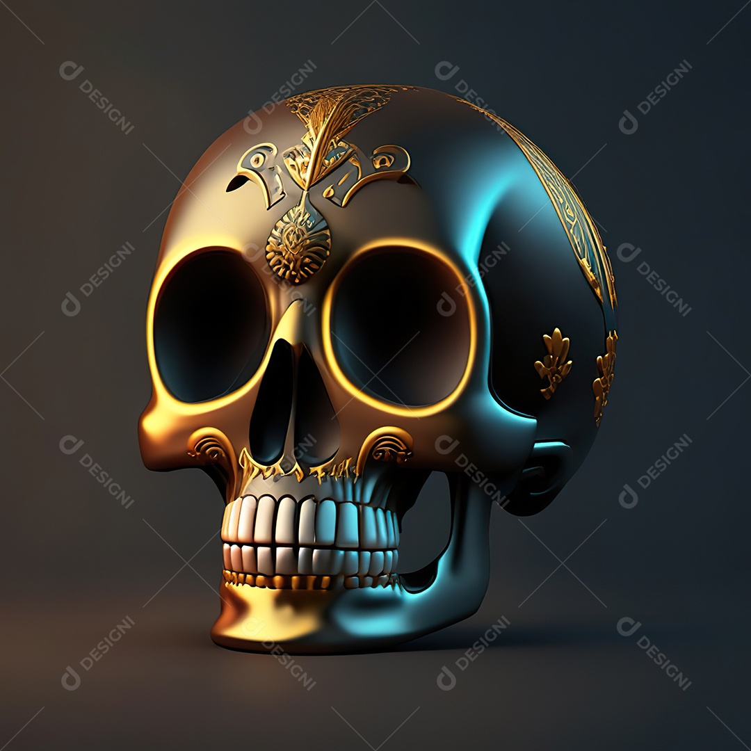 Caveira emoji engraçado altamente detalhado 8k