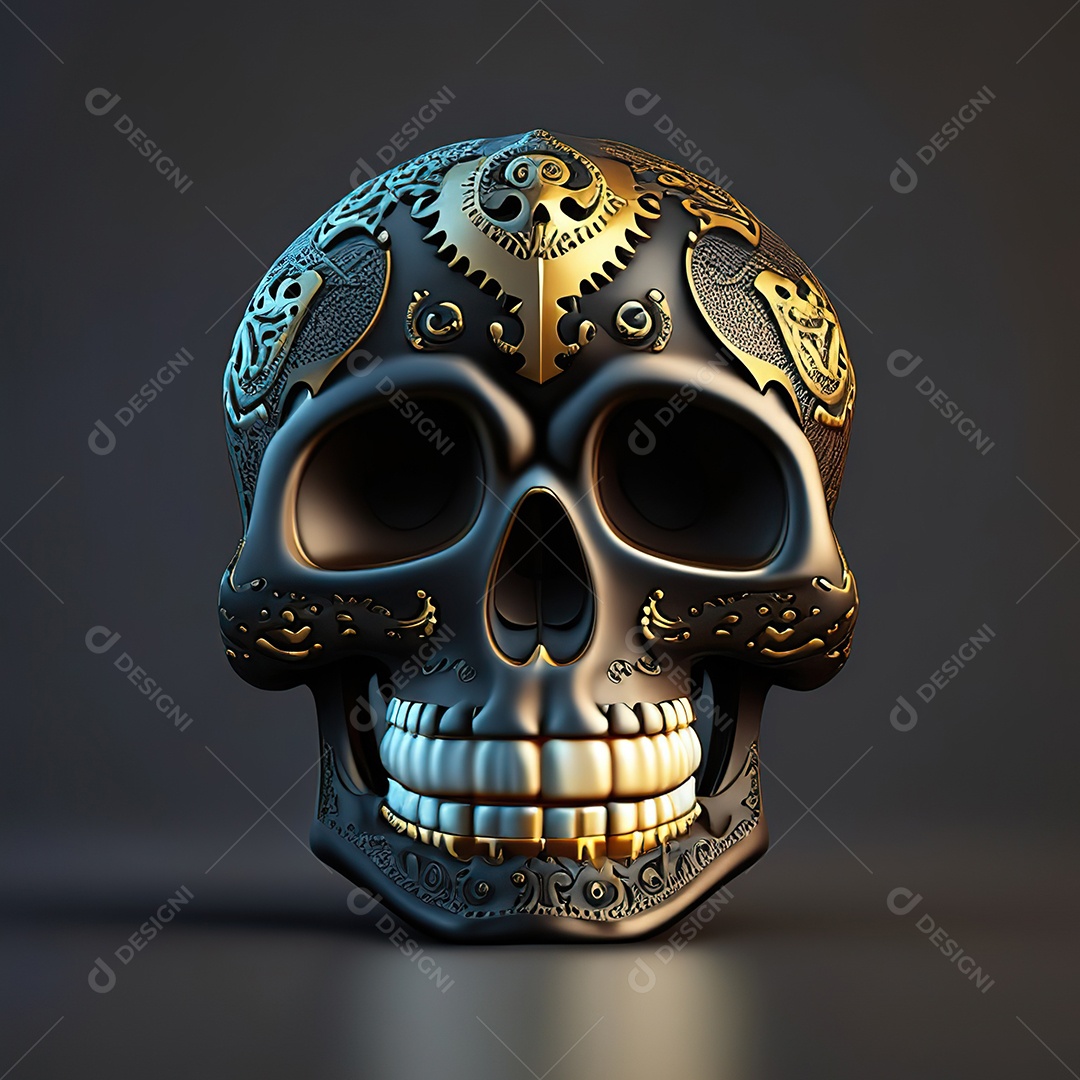 Caveira emoji engraçado altamente detalhado 8k