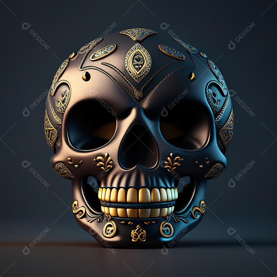 Caveira emoji engraçado altamente detalhado 8k