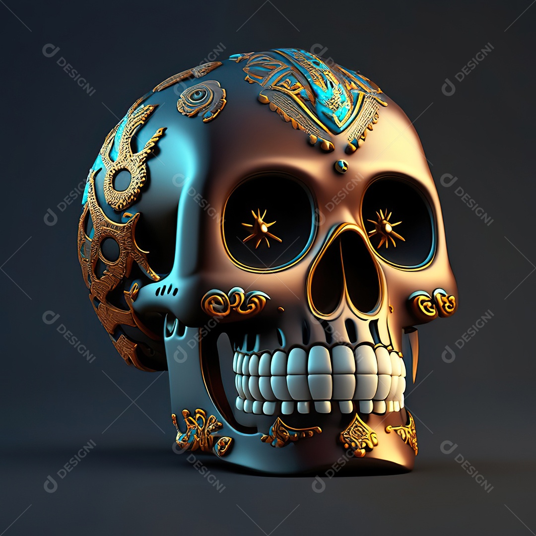 Caveira emoji engraçado altamente detalhado 8k