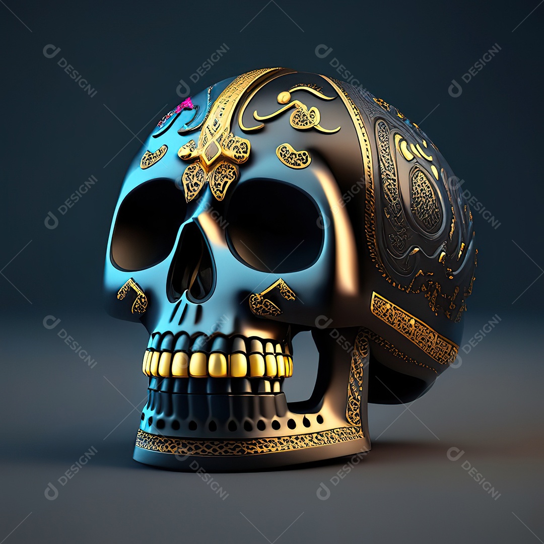 Caveira emoji engraçado altamente detalhado 8k