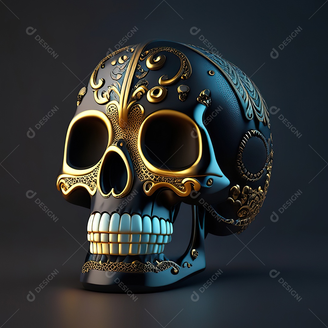 Caveira emoji engraçado altamente detalhado 8k