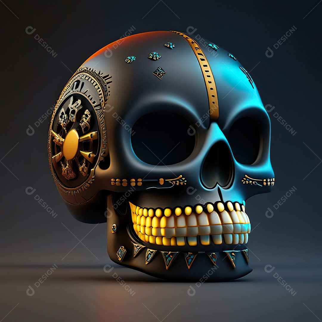 Caveira emoji engraçado altamente detalhado 8k