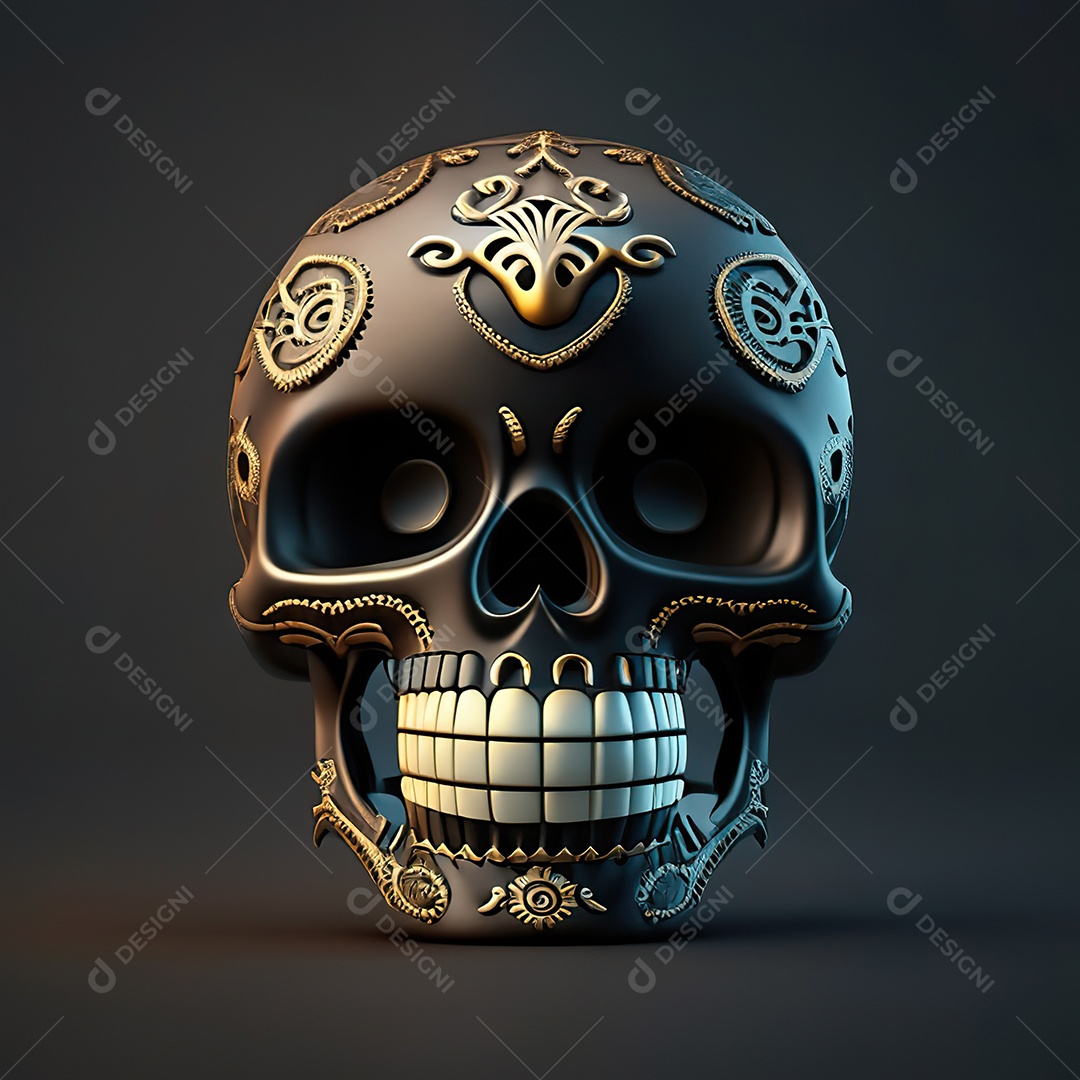 Caveira emoji engraçado altamente detalhado 8k