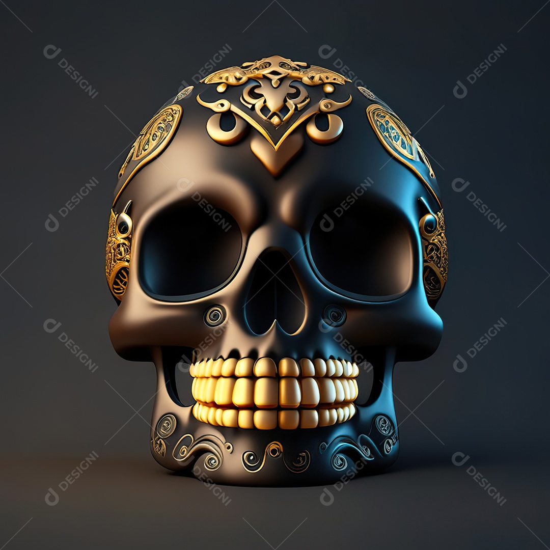 Caveira emoji engraçado altamente detalhado 8k