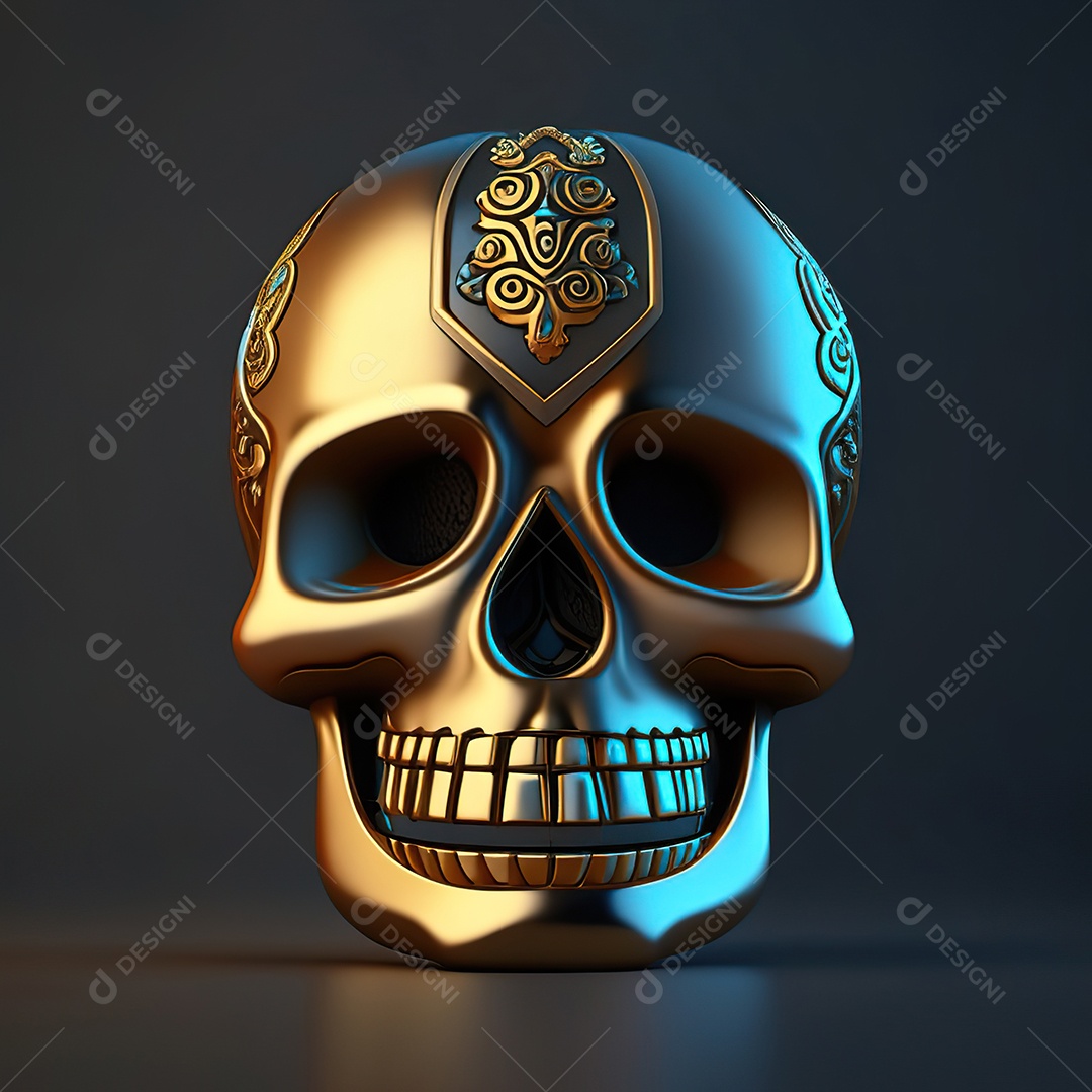 Caveira emoji engraçado altamente detalhado 8k