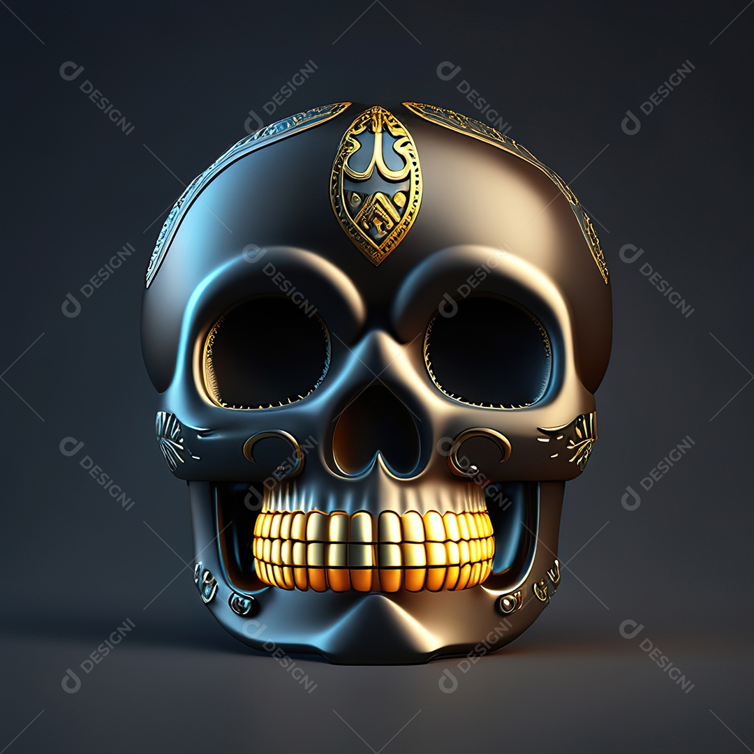 Caveira emoji engraçado altamente detalhado 8k