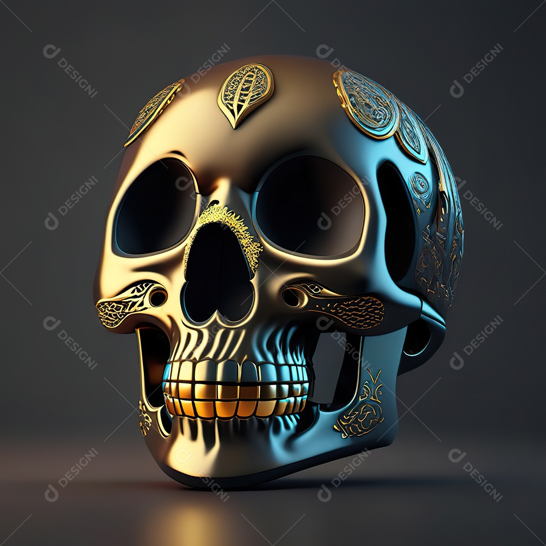 Caveira emoji engraçado altamente detalhado 8k