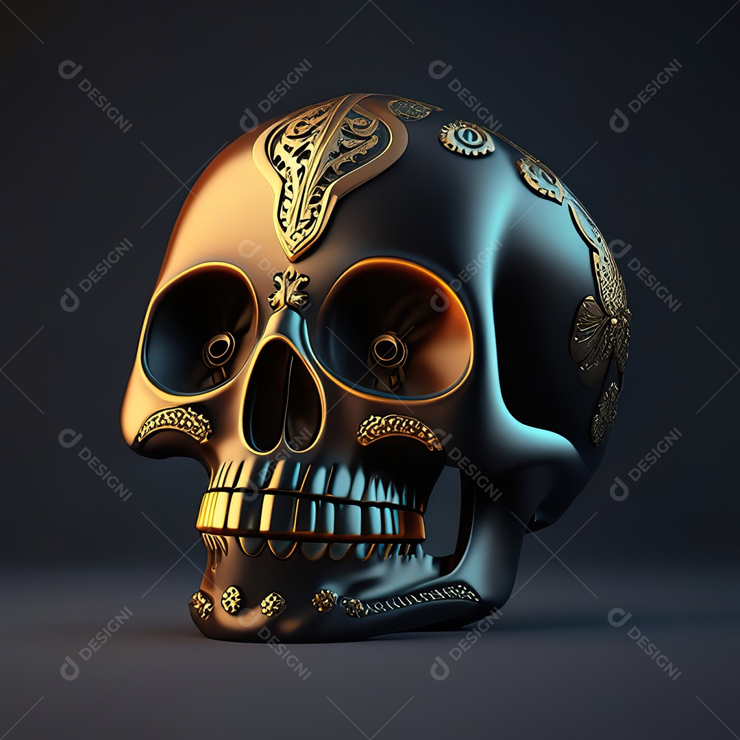 Caveira emoji engraçado altamente detalhado 8k