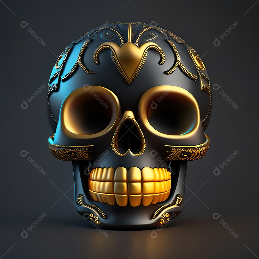 Caveira emoji engraçado altamente detalhado 8k