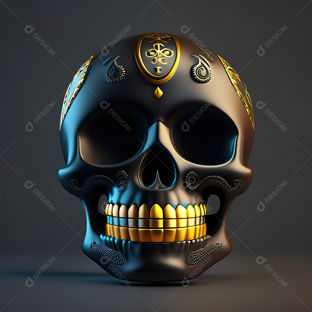 Caveira emoji engraçado altamente detalhado 8k