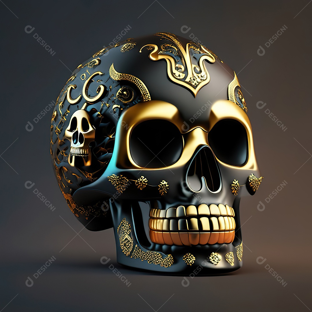 Caveira emoji engraçado altamente detalhado 8k