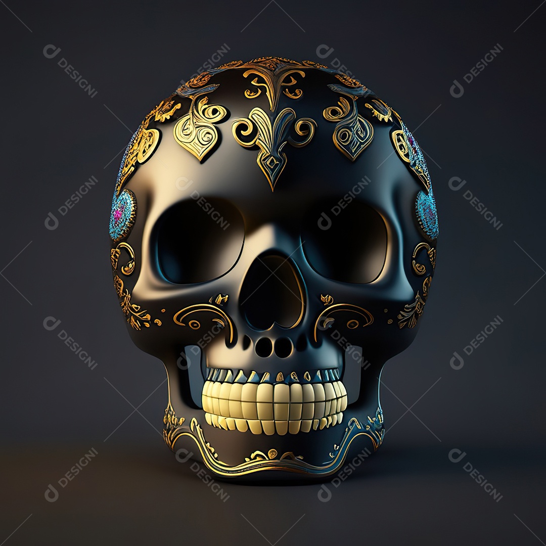 Caveira emoji engraçado altamente detalhado 8k