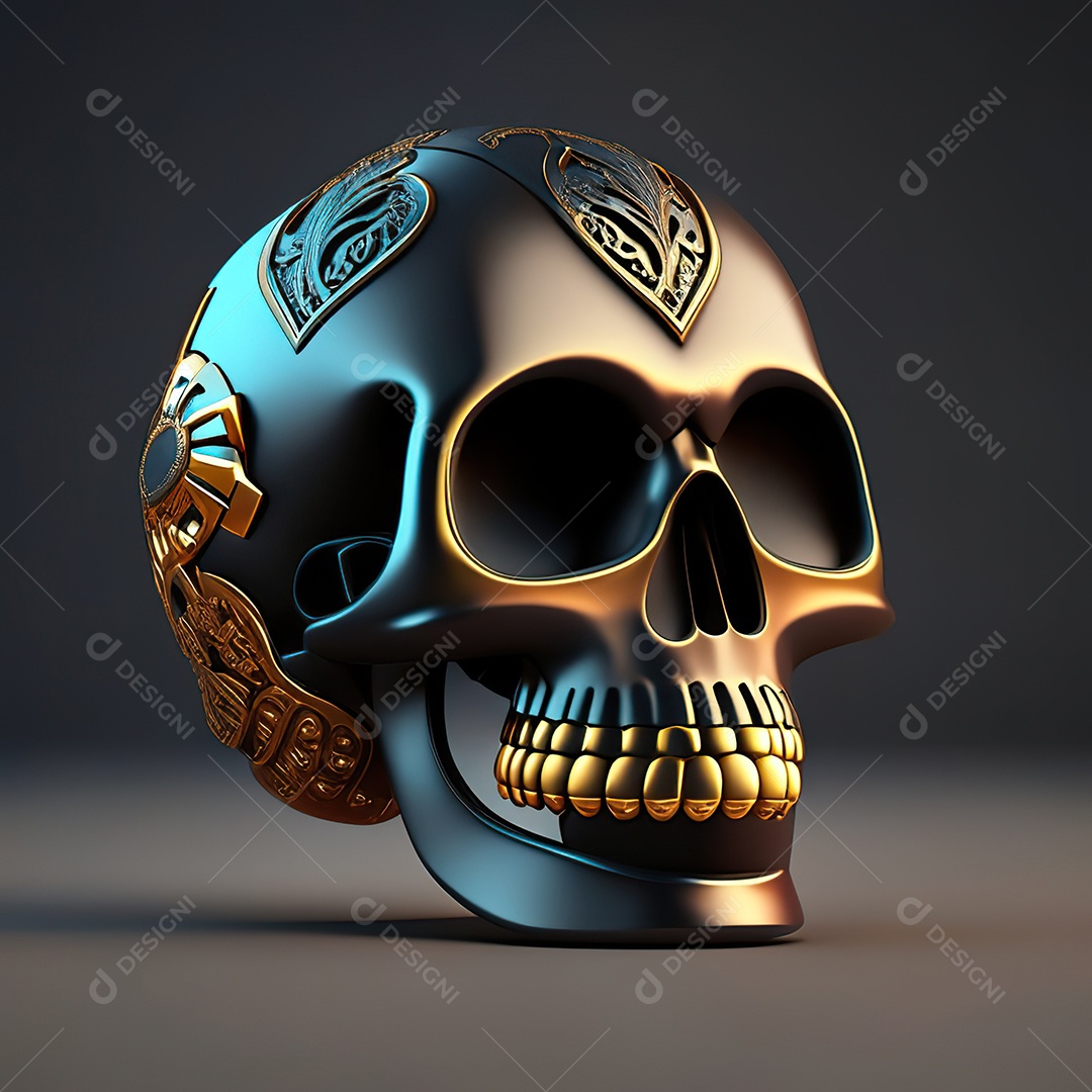 Caveira emoji engraçado altamente detalhado 8k