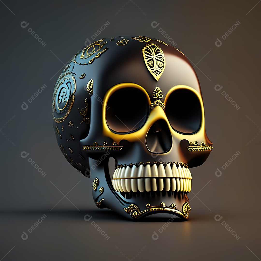 Caveira emoji engraçado altamente detalhado 8k