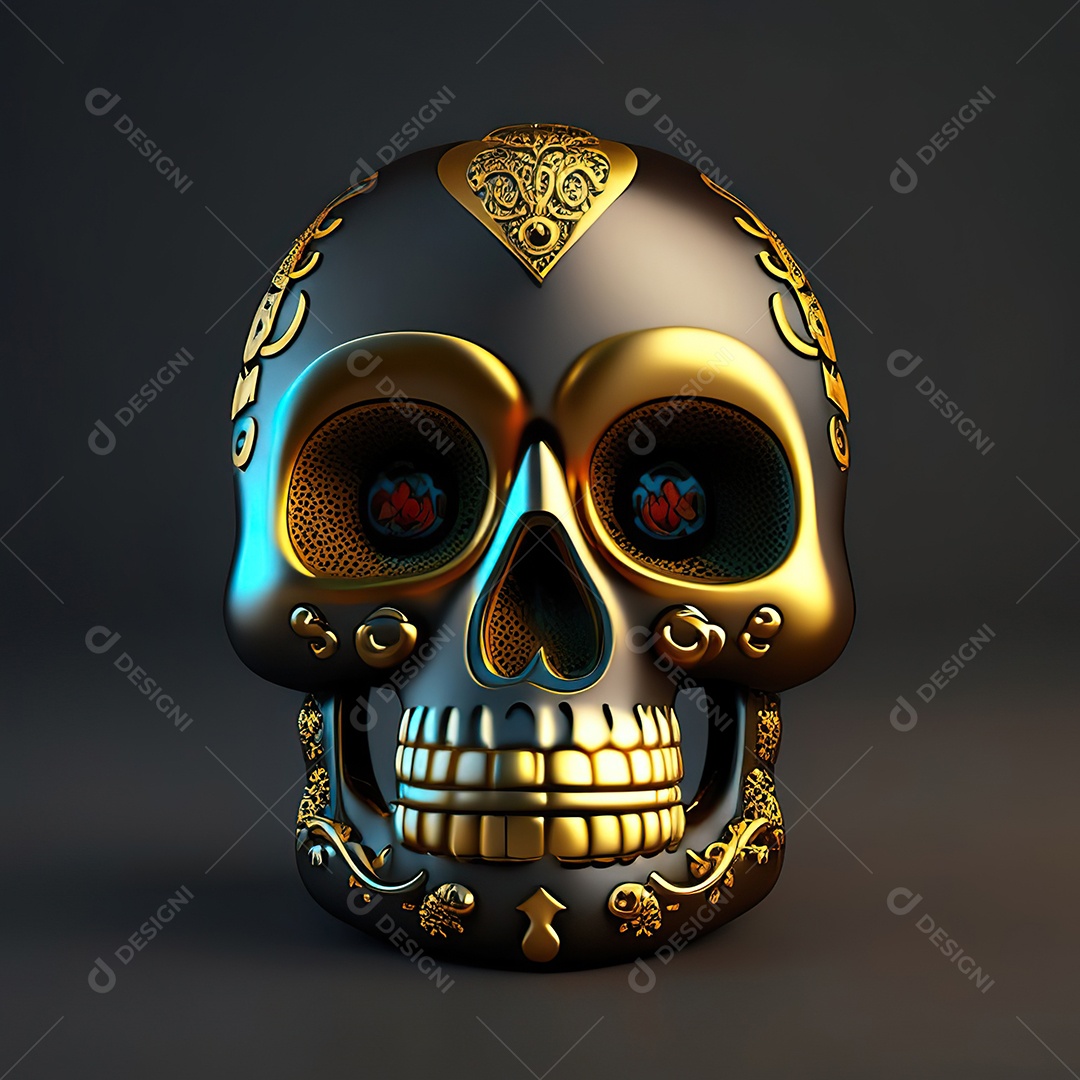 Caveira emoji engraçado altamente detalhado 8k