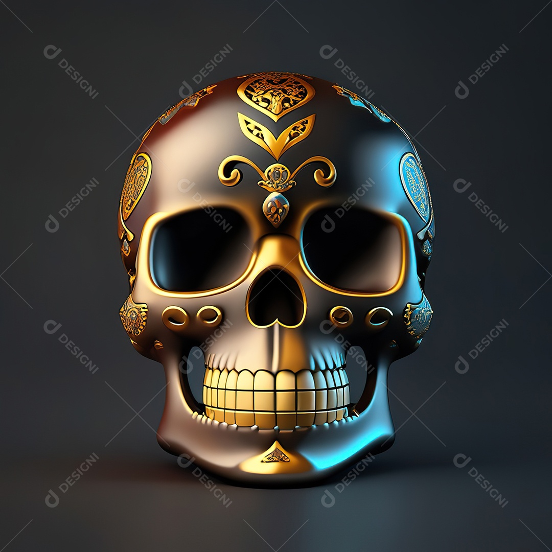 Caveira emoji engraçado altamente detalhado 8k