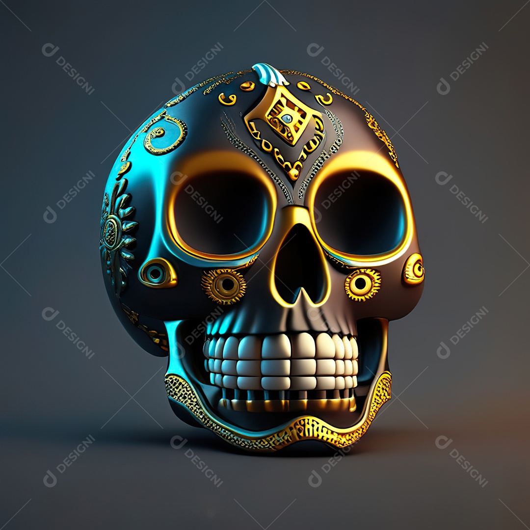 Caveira emoji engraçado altamente detalhado 8k