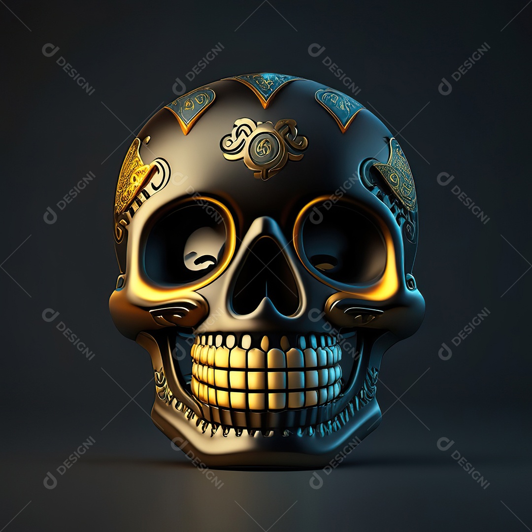 Caveira emoji engraçado altamente detalhado 8k