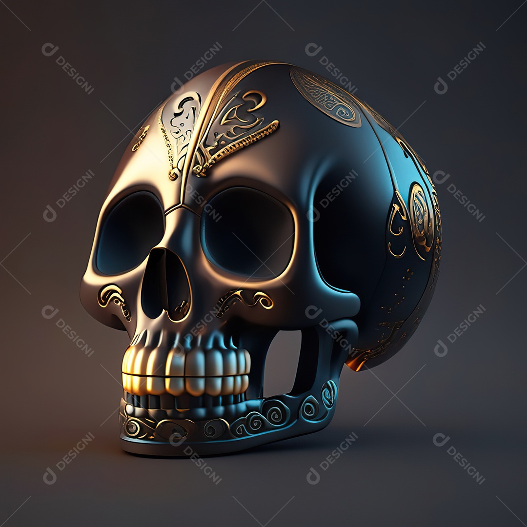 Caveira emoji engraçado altamente detalhado 8k