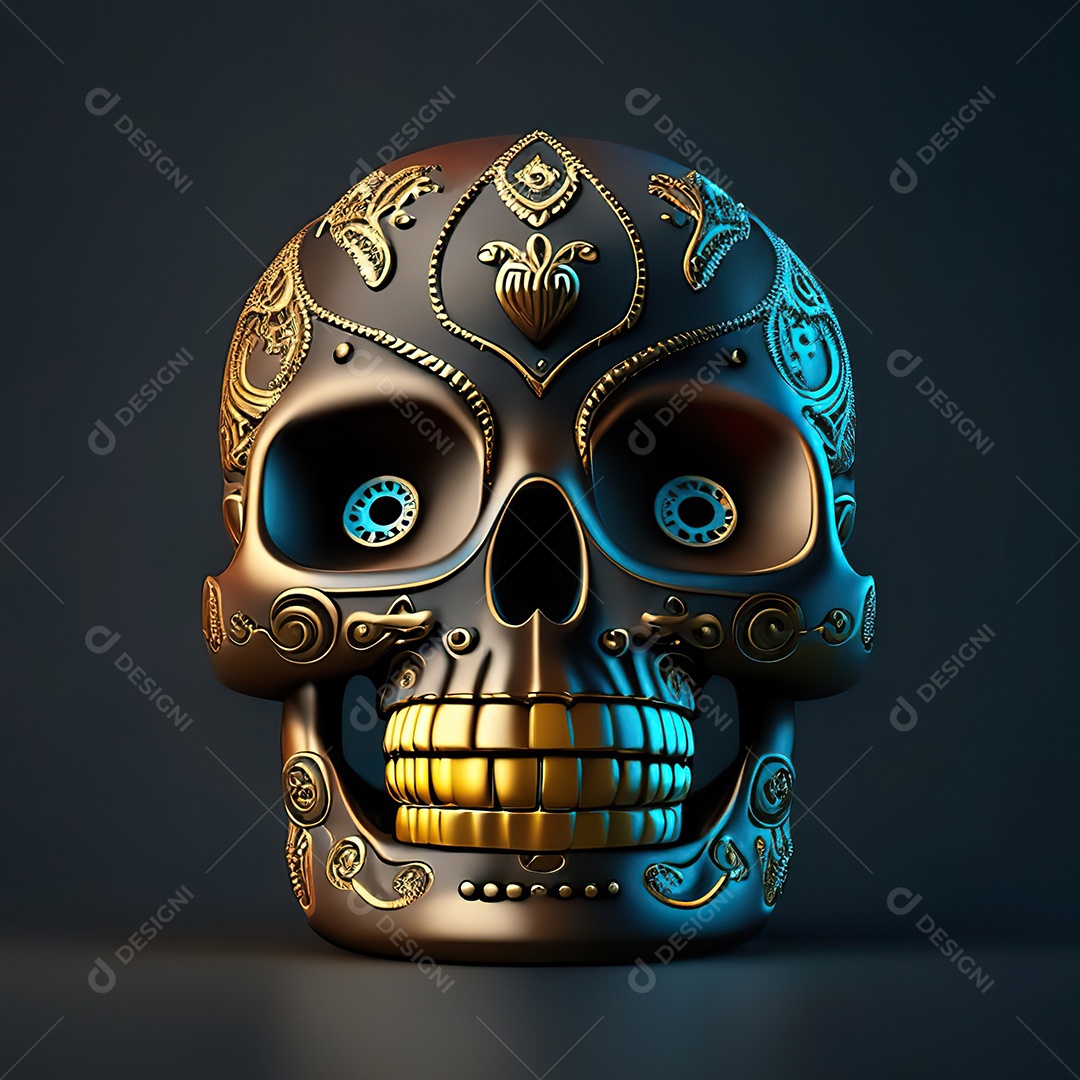 Caveira emoji engraçado altamente detalhado 8k