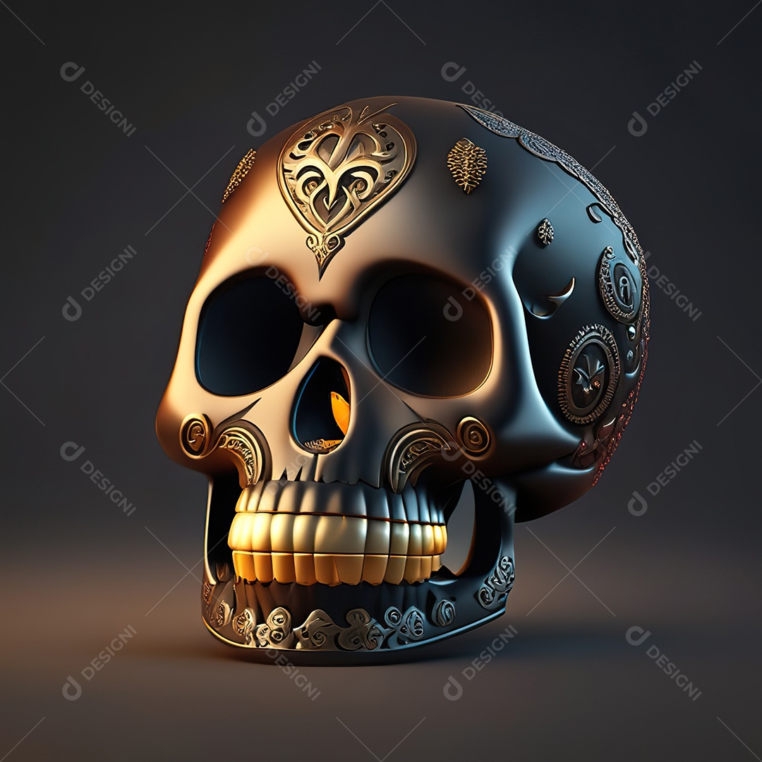 Caveira emoji engraçado altamente detalhado 8k