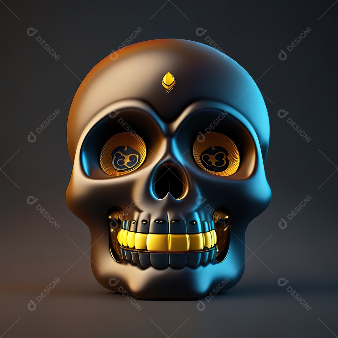 Caveira emoji engraçado altamente detalhado 8k