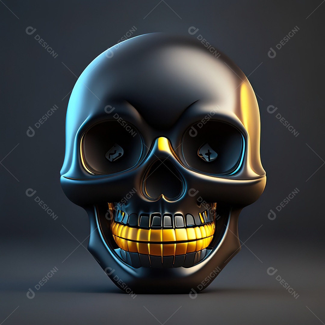 Caveira emoji engraçado altamente detalhado 8k