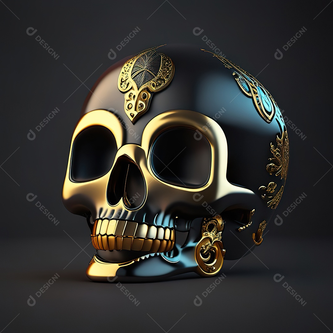 Caveira emoji engraçado altamente detalhado 8k