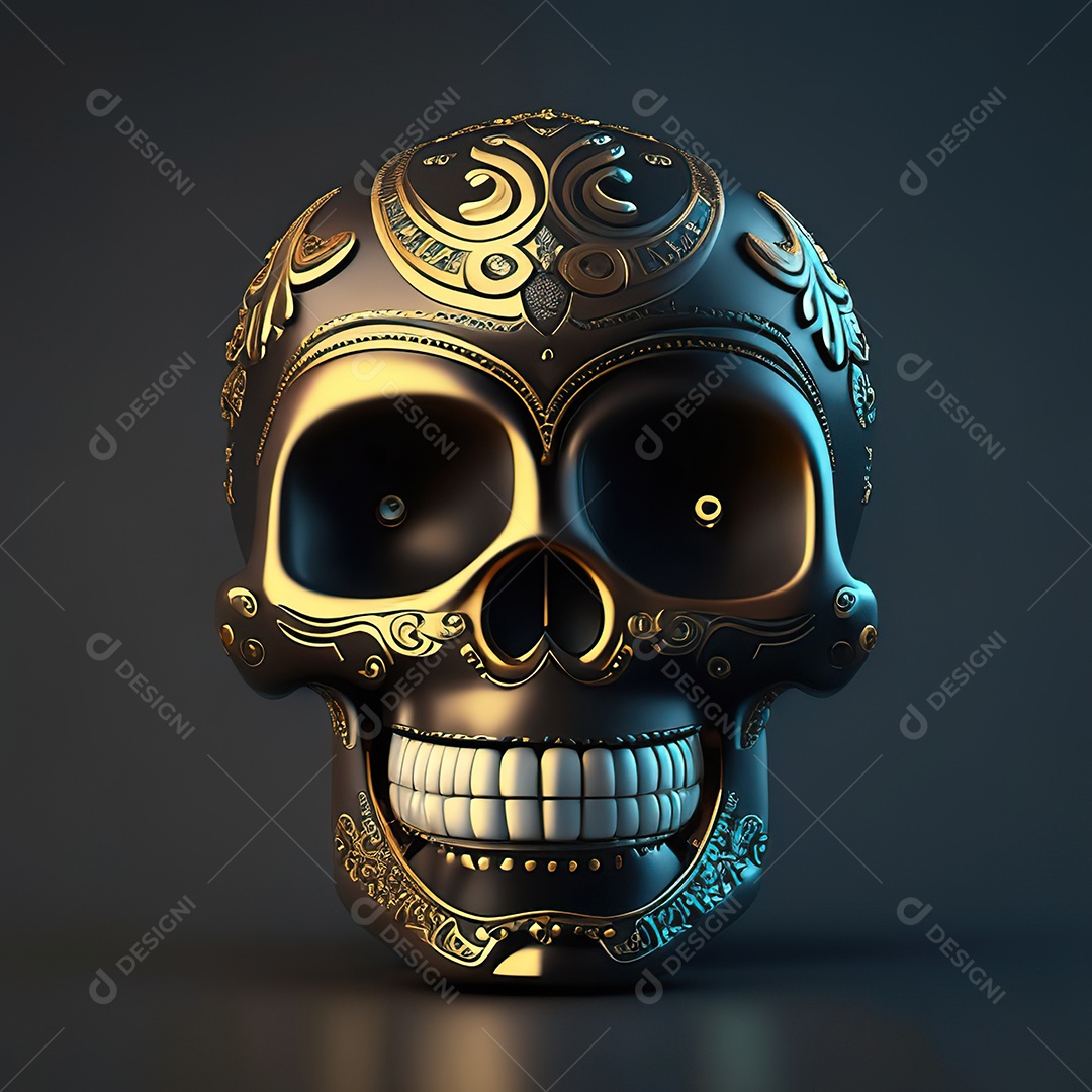 Caveira emoji engraçado altamente detalhado 8k