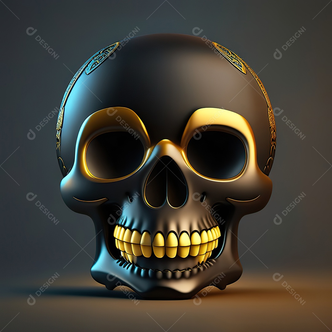 Caveira emoji engraçado altamente detalhado 8k