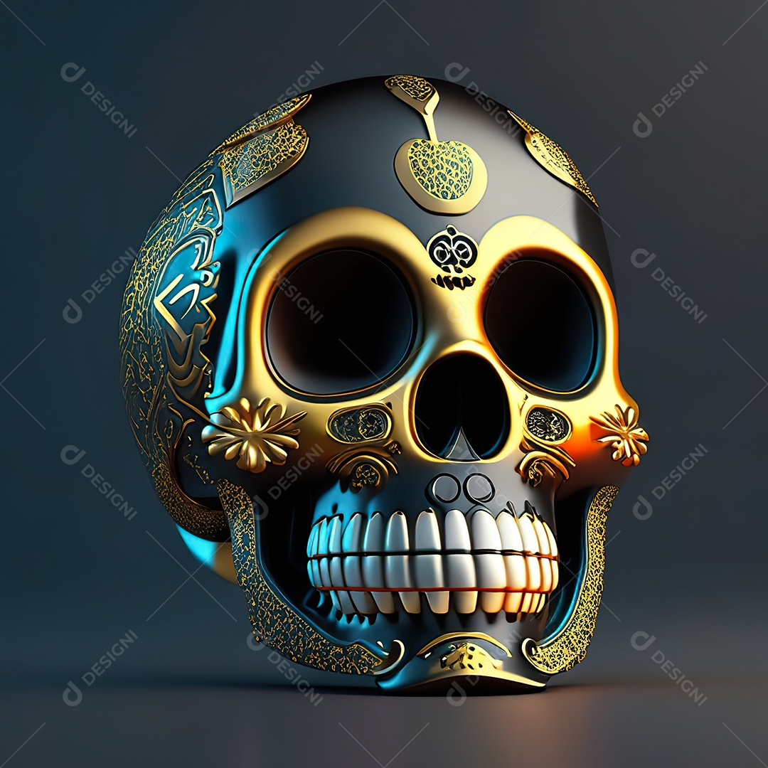 Caveira emoji engraçado altamente detalhado 8k